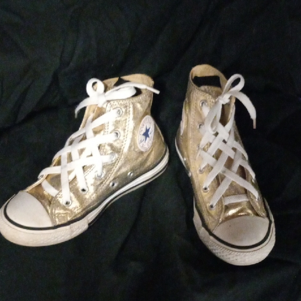 Converse Kids Gold Sneakers